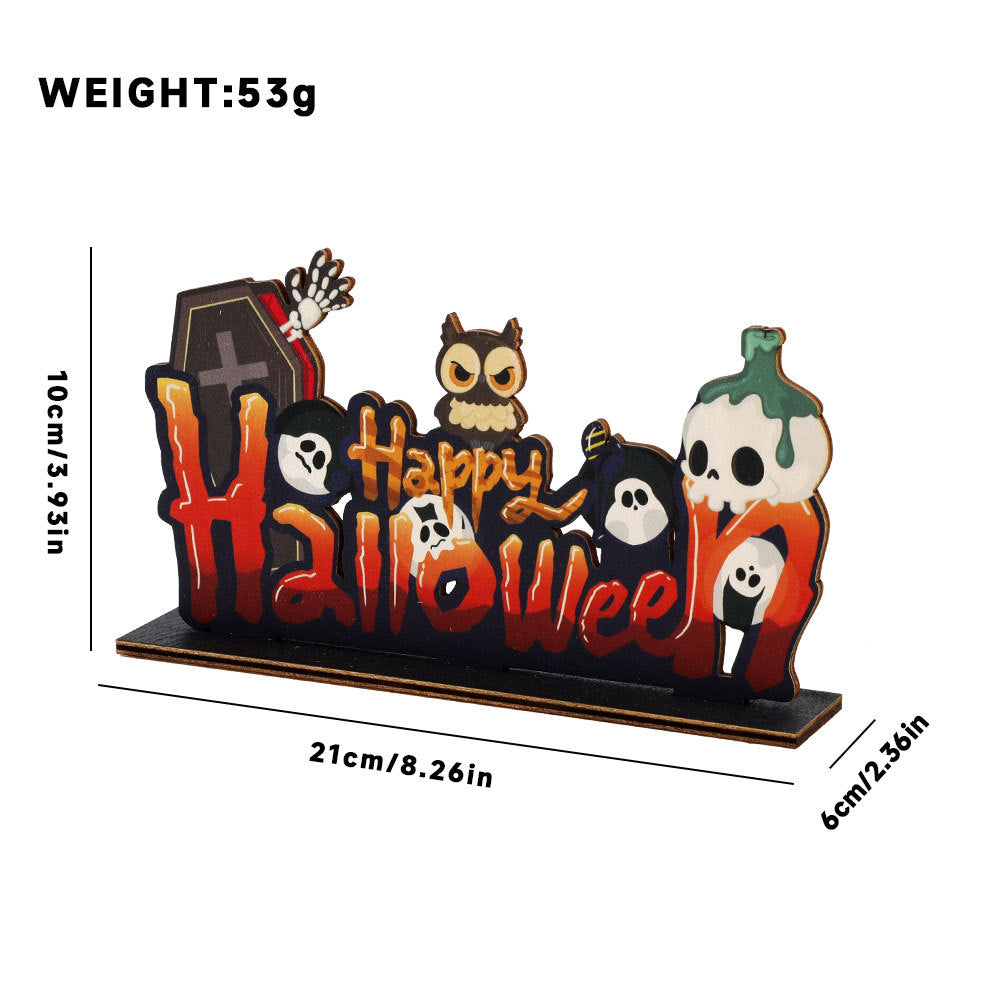 Wholesale Halloween Bar Party Atmosphere Scene with Wooden Table Ornaments