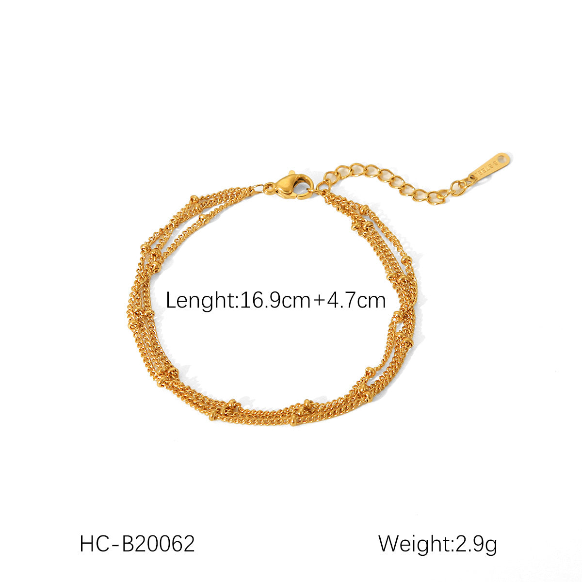 Wholesale Hot Selling 18K Gold Plated Bracelet Stainless Steel Bracelet Female INS Style Fashion Ball Ball Chain Handmade Chain Jewelry