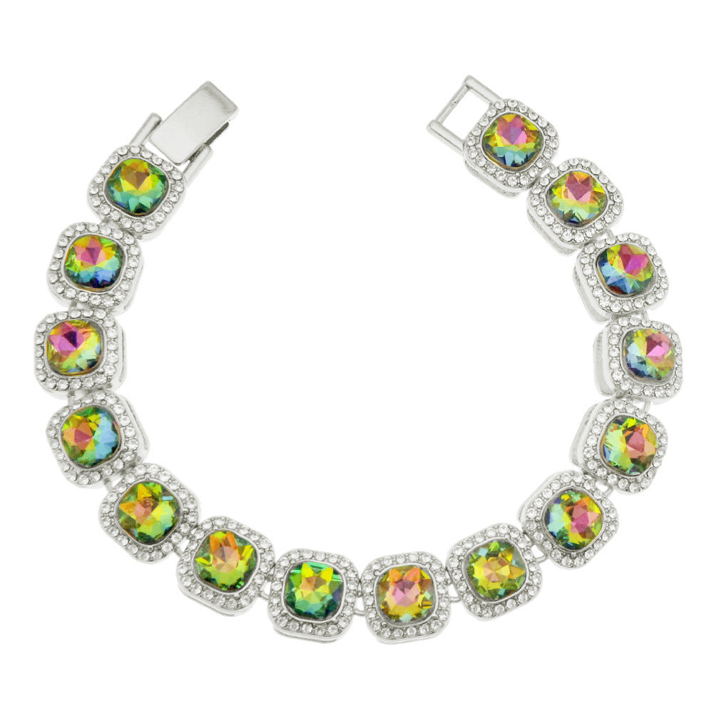 Wholesale Square Round Diamond Alloy Bracelet