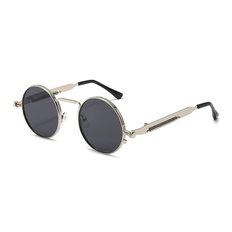Wholesale Round Steampunk Retro Sunglasses for Men and Women