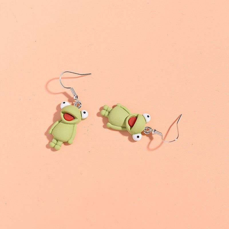 Wholesale Creative Cartoon Resin Frog Earrings
