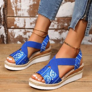 Wholesale Flat Wedge Heel Fish Mouth Casual Sandals