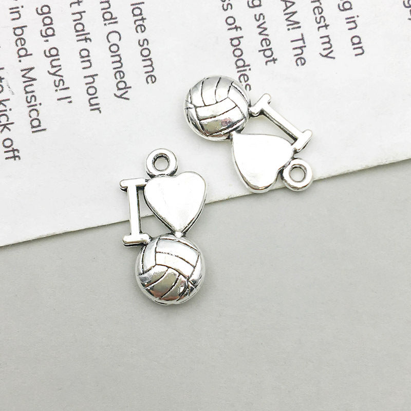 Wholesale 1 Antique Silver Alloy Simulation Rugby Baseball Series DIY Pendant