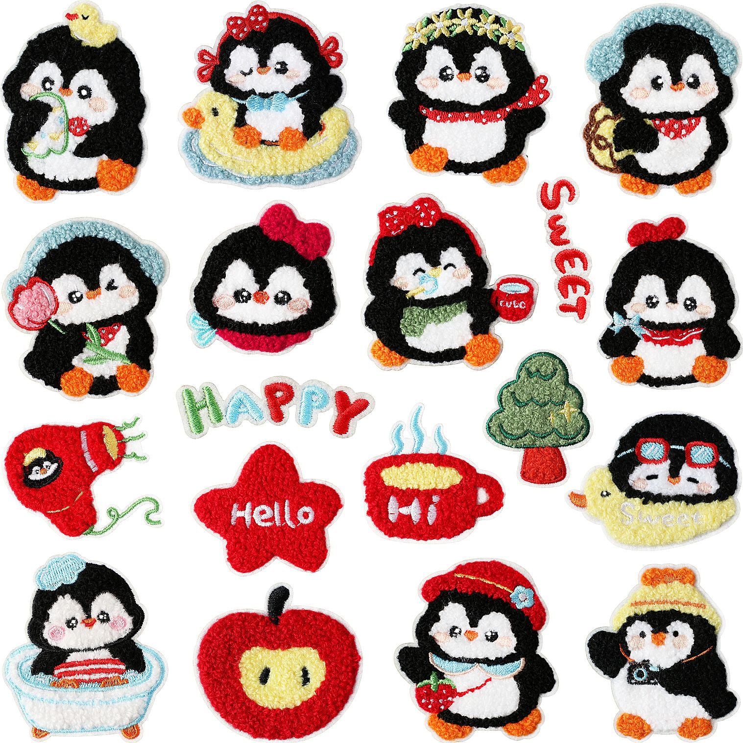 Wholesale Trendy Cute Bathing Penguin Embroidered Patch Iron On No Sew For Clothing Bags DIY Gift