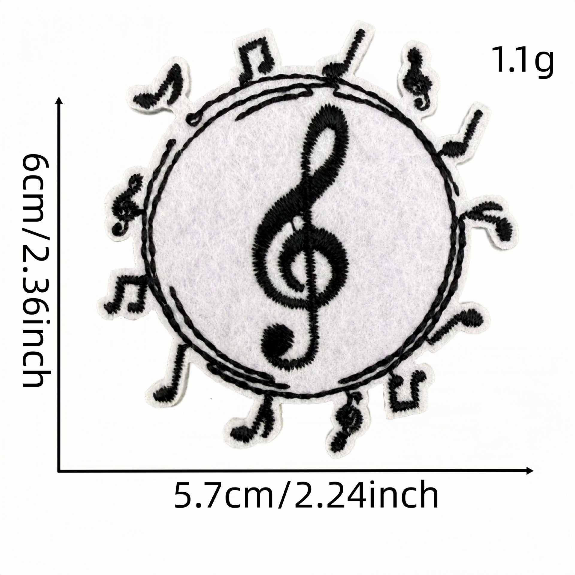 Wholesale Cartoon Music Note Embroidered Patches Iron On Clothing Accessory Trendy Decorative Gift And Boutique Resale