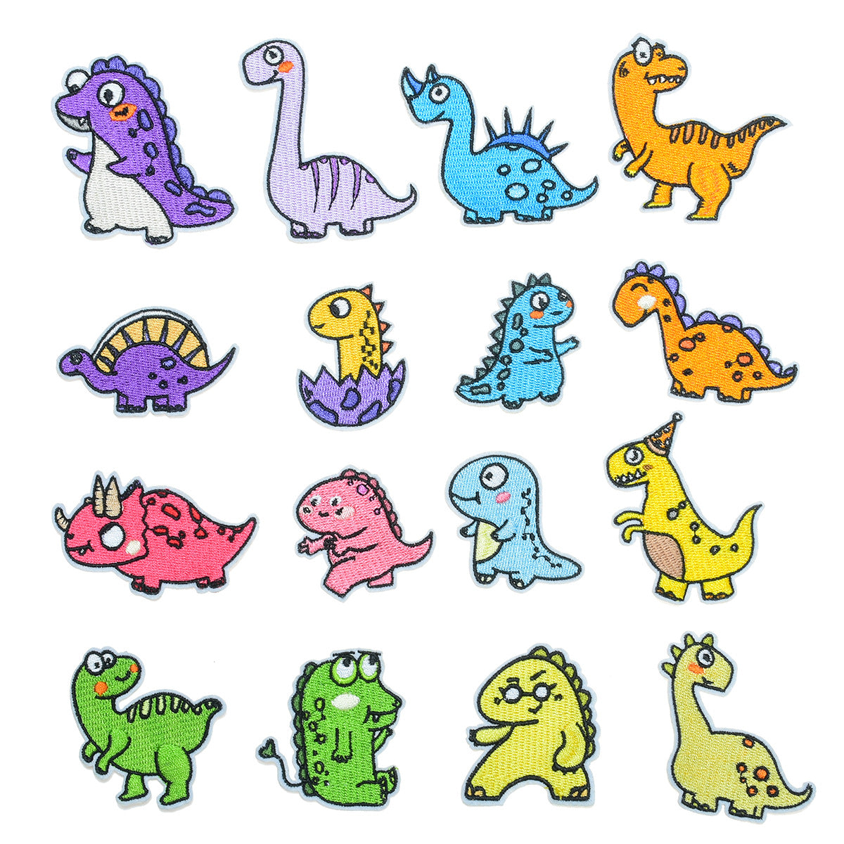 Wholesale Stylish Dinosaur Twill Embroidered Patch Iron On Applique For DIY Clothing And Bag Decoration