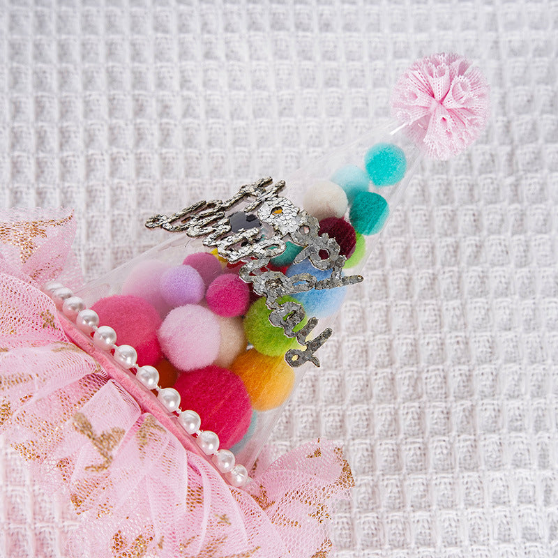 Wholesale Wholesale Dopamine Children's Hair with Yarn Party Princess Girl Hat Headdress