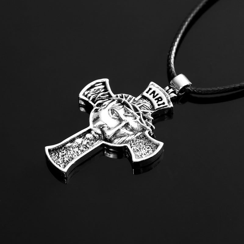 Wholesale Retro Domineering Crown Tag Necklace