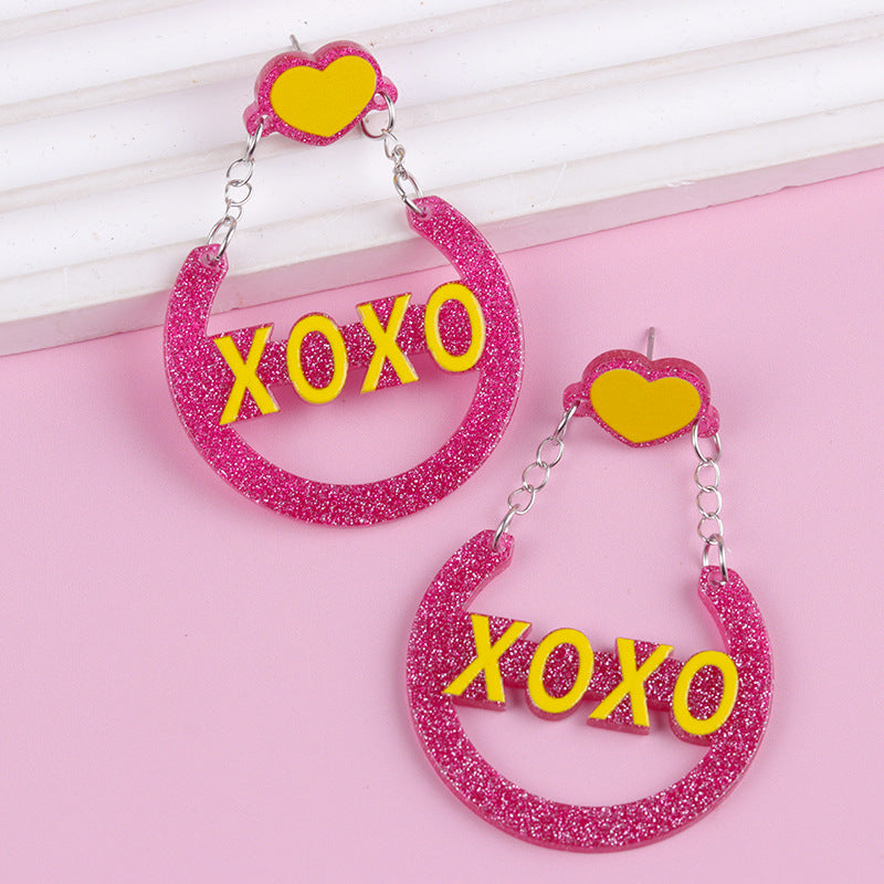 Wholesale Valentine' s Day love Acrylic Earrings