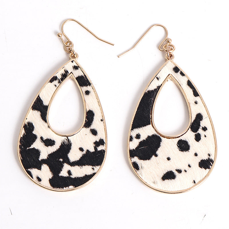 Wholesale Water Droplet Hollow Metal Earrings