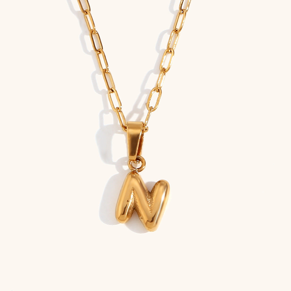Wholesale Mini Bubble Letter 18K Necklaces
