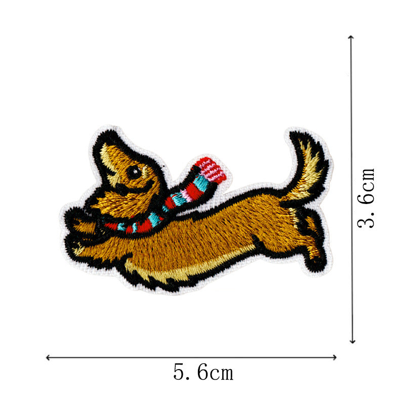 Wholesale Cute Puppy Embroidered Iron On Patches 9 Piece Set For Denim ets School Uniforms DIY Decorative Accent
