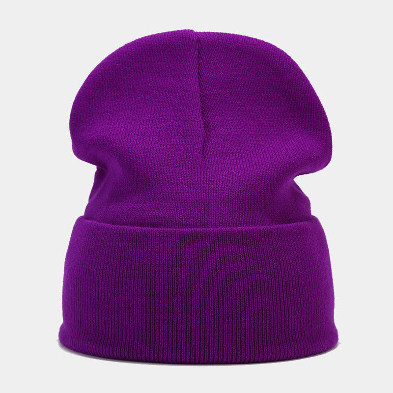Wholesale Winter Knitted Hat Solid Color Warm Hat