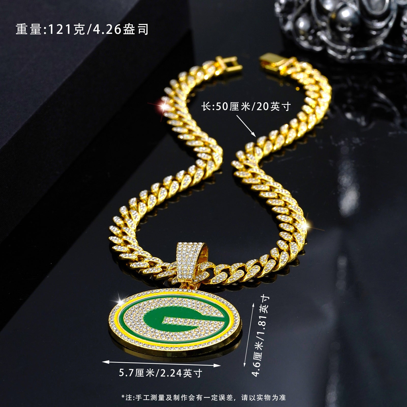Wholesale drip oil team necklace hip hop full diamond Cuban chain