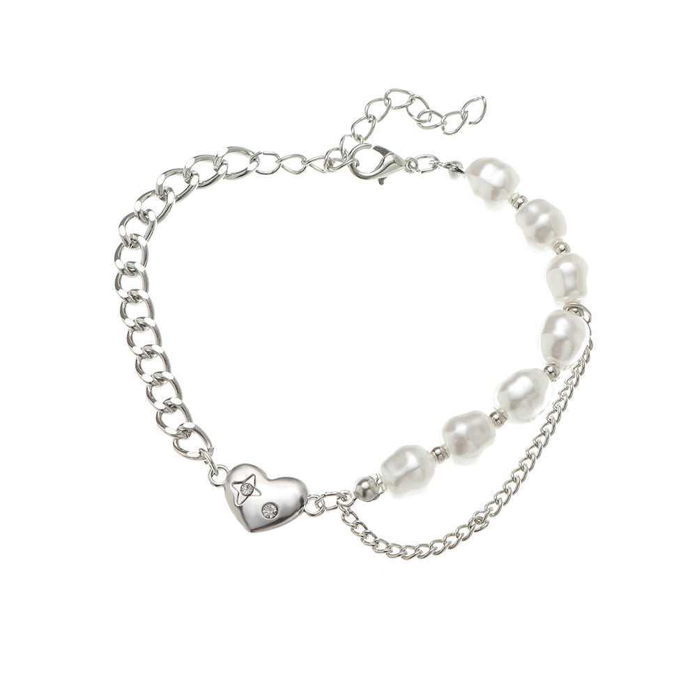Wholesale Valentine's Day Heart Titanium Steel Necklace Bracelet