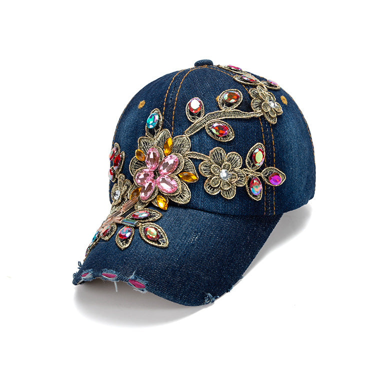 Wholesale Handmade Diamond Gilt Edged Louver Cotton Baseball Cap