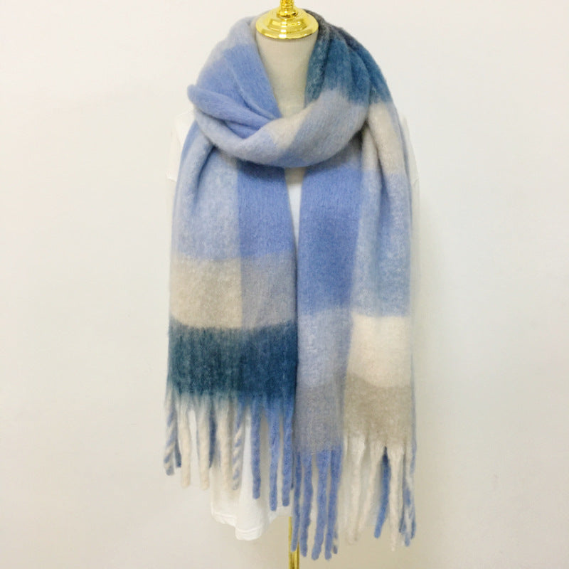 Wholesale Winter Polyester British Ac Rainbow Plaid Scarf