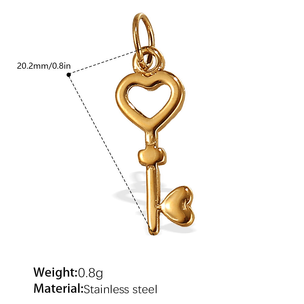 Wholesale Stainless steel 18K gold-plated small DIY key pendant