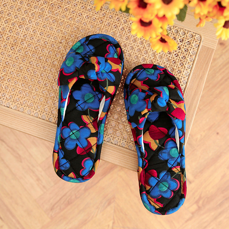 Wholesale Fabric Bowknot Indoor Non-slip Slippers