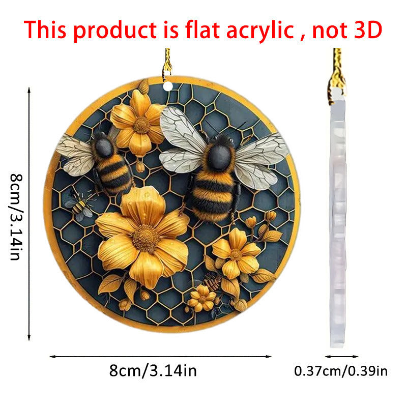 Wholesale 2D acrylic decorative bee pendant