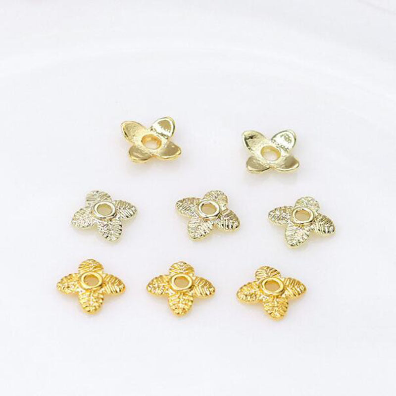 Wholesale of 100PCS/PACK Color 18K 14K Gold-plated Hollow Alloy Flower Holders