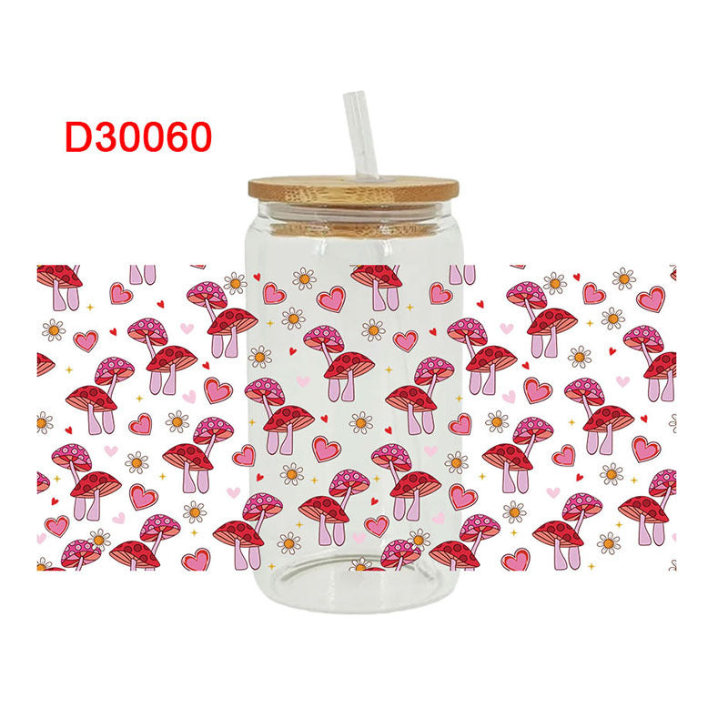 Wholesale Pink dessert ice cream 16oz Cup UV DTF Wraps