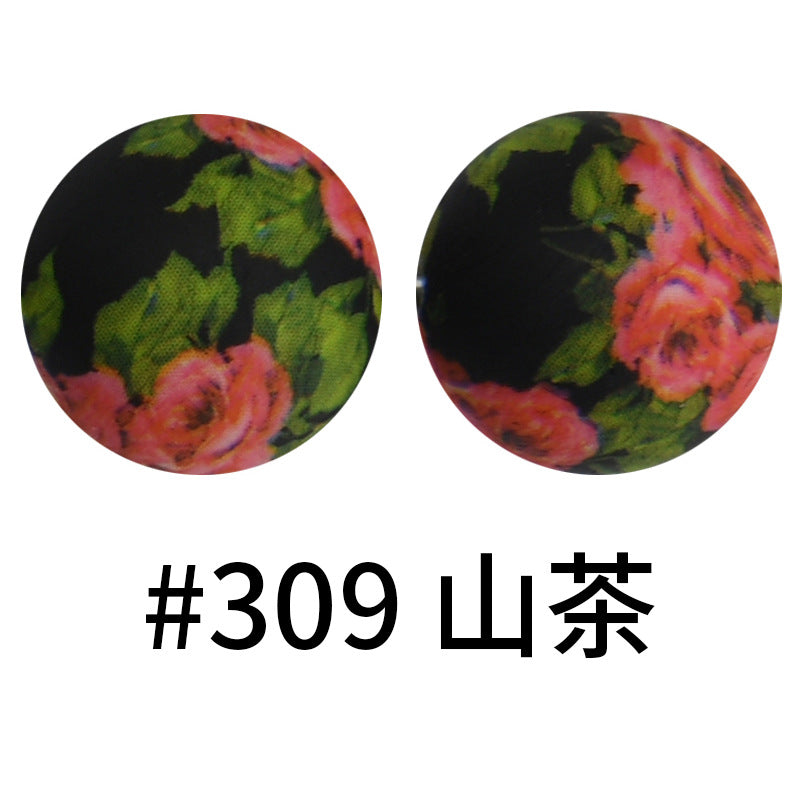 Wholesale 50pcs 16mm Print Silicone Beads Colorful Silicone Water Transfer Beads