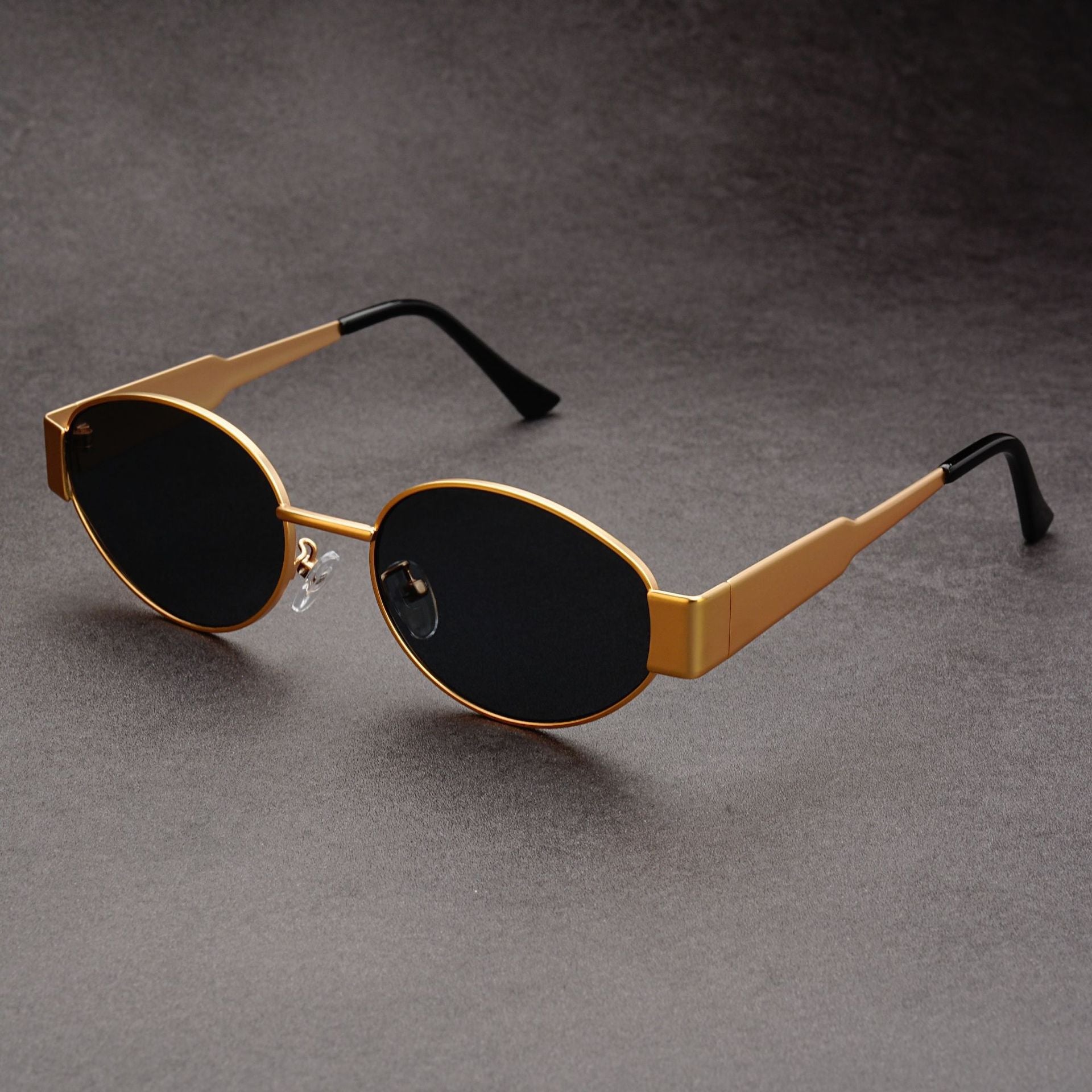 Wholesale Retro old money style metal oval sunglasses