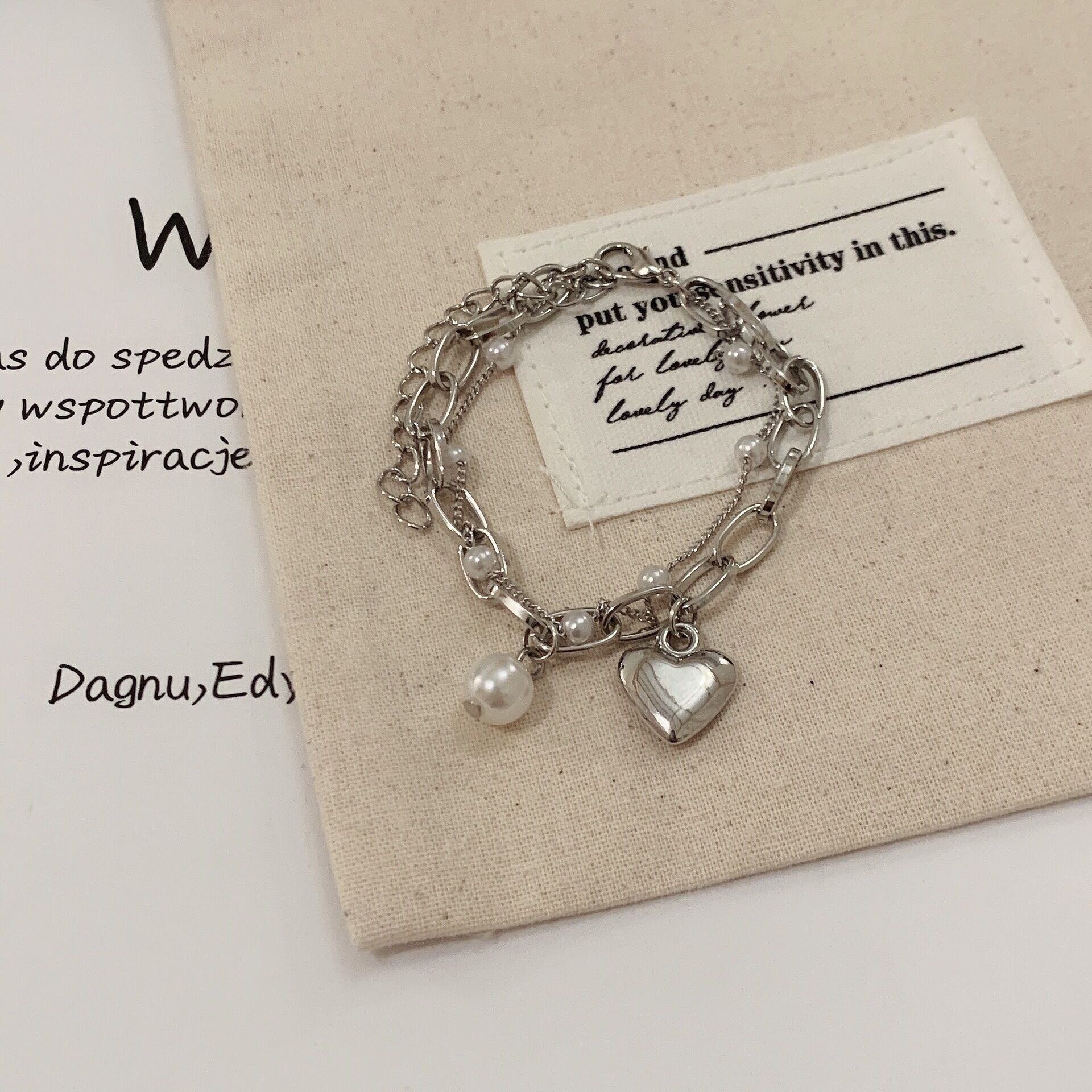 Wholesale Love Pearl Double Layer Bracelet