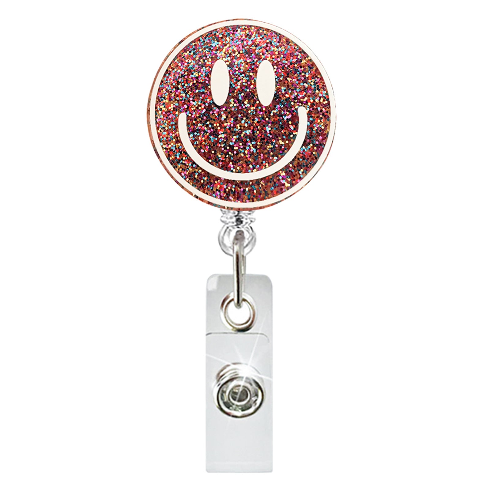 Wholesale Glitter acrylic medical retractable rotating alligator clip easy to pull