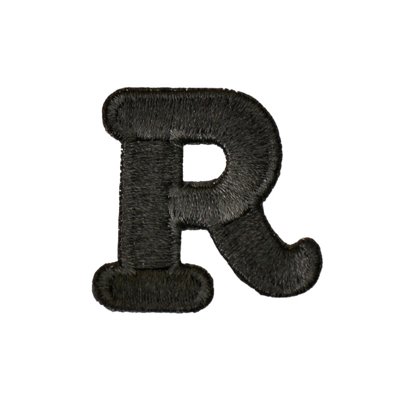 Wholesale Embroidered Letter R Patch Iron On Sew On Applique For Caps T Shirts Towels DIY Decorative Craft Supply