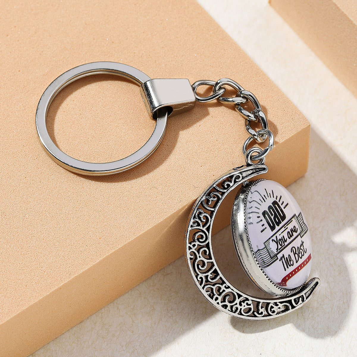 Wholesale DAD Father's Day Time Stone Metal Keychain