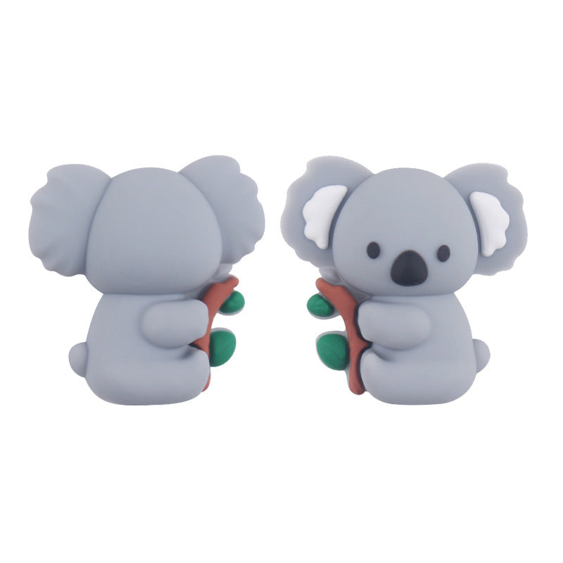 Wholesale 3pcs 3D New baby products cartoon animal koala small tooth glue creative DIY baby molars nipple anti-chain accessories