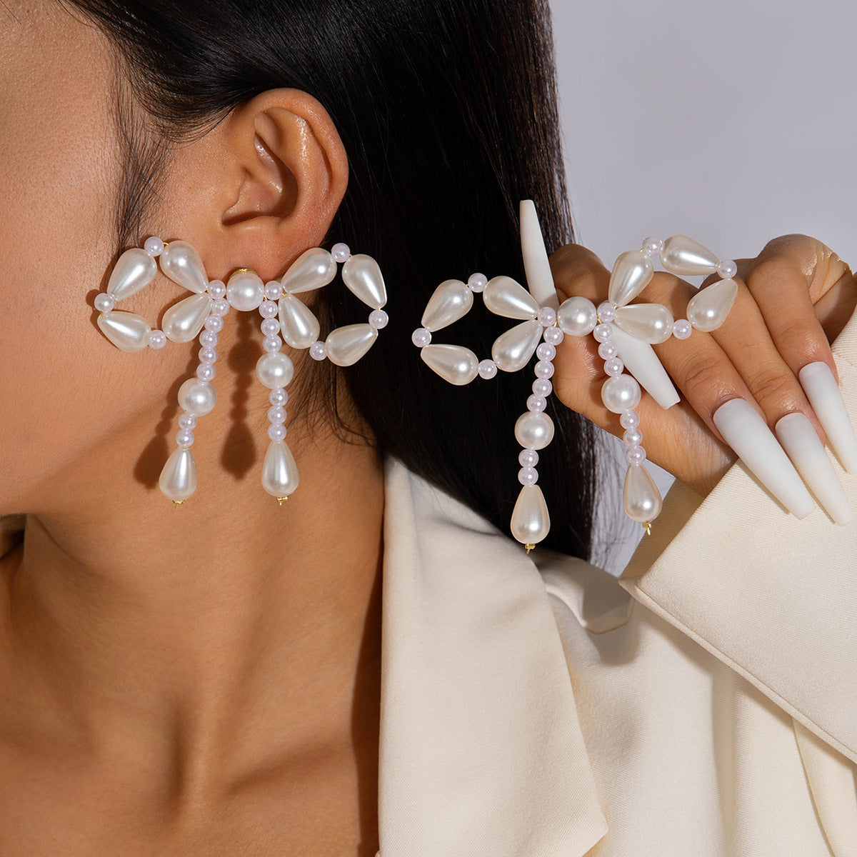 Wholesale Diamond-Encrusted Large Butterfly Earrings