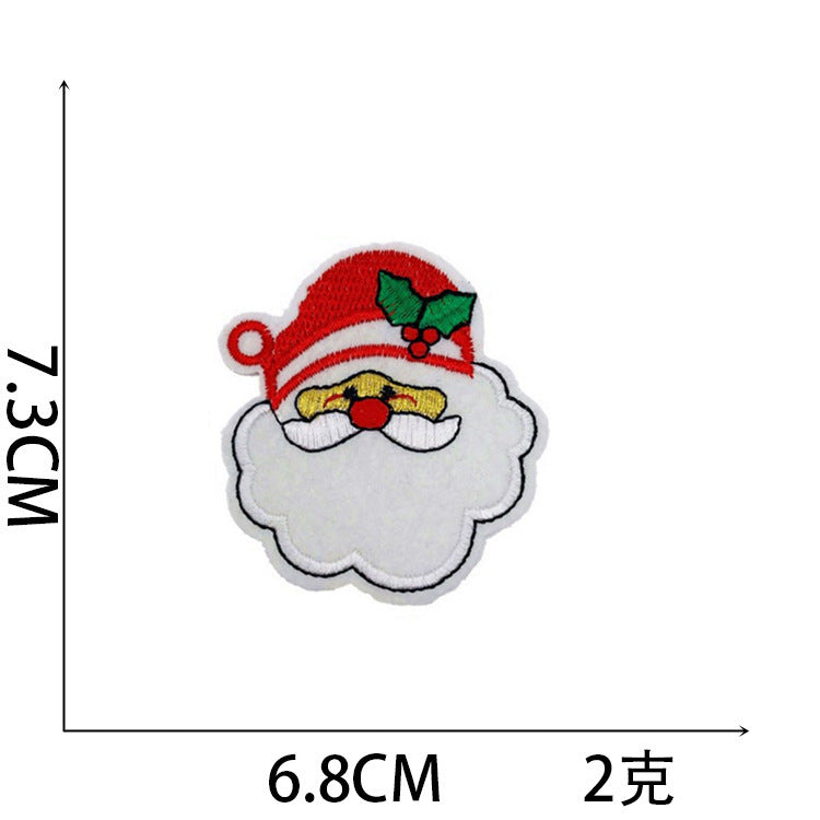 Wholesale Stylish Christmas Embroidered Patch Set Santa Snow Globe Polyester Iron On Appliques For Casual Clothing Boutique