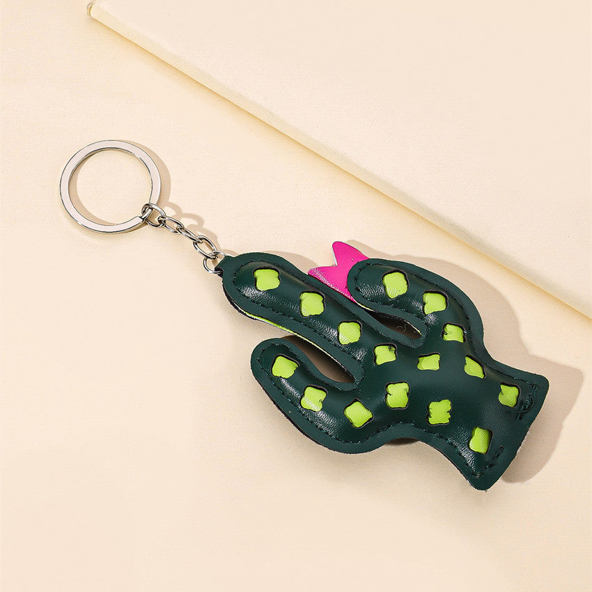 Wholesale Leather Cactus Keychain