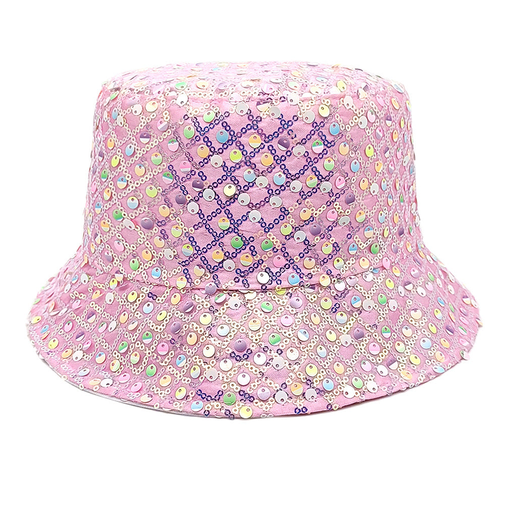 Wholesale Sun visor sequined small basin hat diamond bucket hat fisherman hat