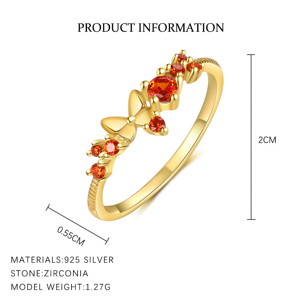 Wholesale  S925 Sterling Silver Twelve Birthstone Ring