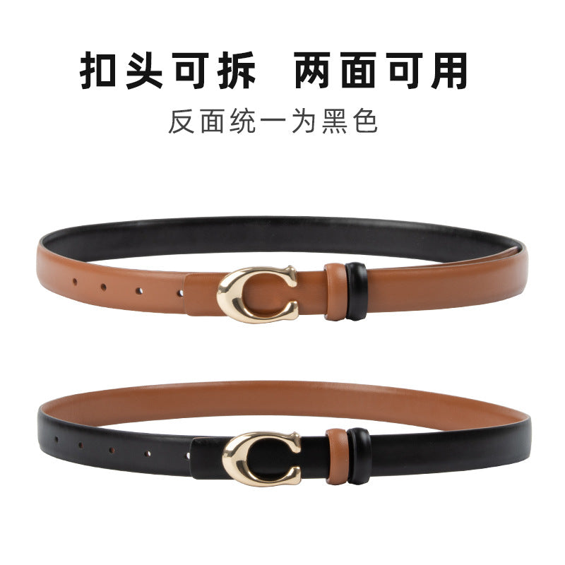 Wholesale Letter C Buckle Genuine Leather Belt
