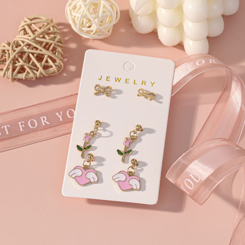 Wholesale Valentine' s Day Love Bow  Acrylic Earrings