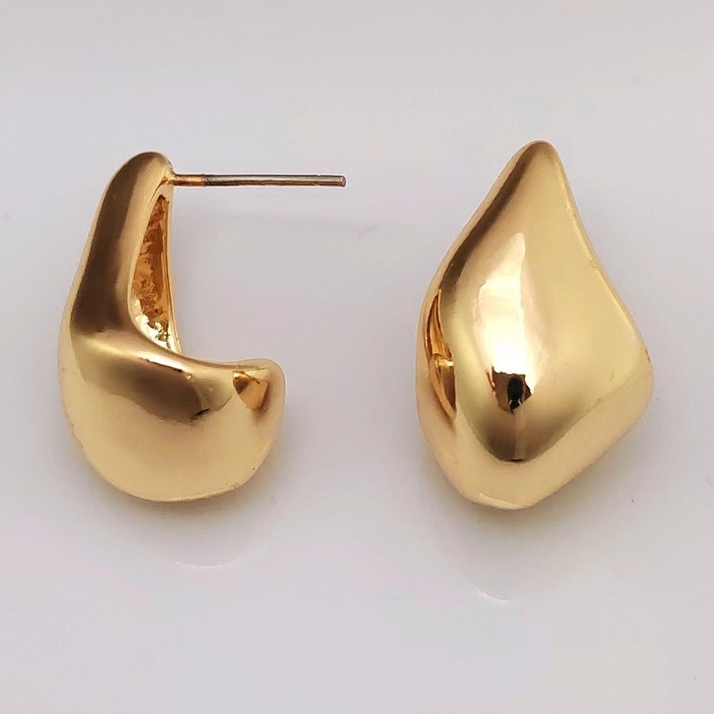 Wholesale Irregular Water Drop Mosquito Coil Disc Copper Earrings