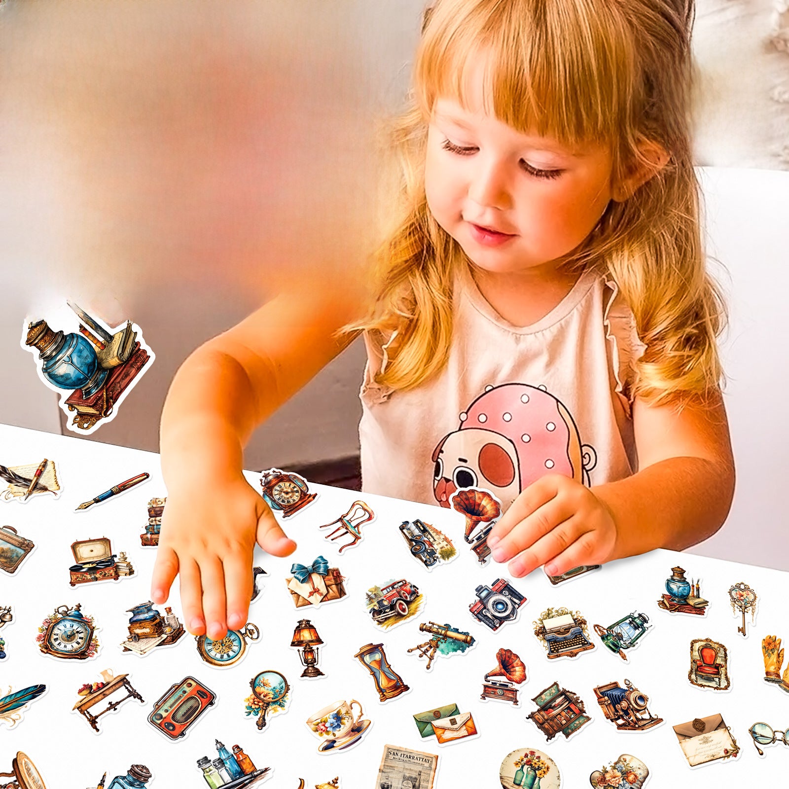 Wholesale 50pcs Time Travel Retro Stickers Medieval Retro Posters Notebook Stickers