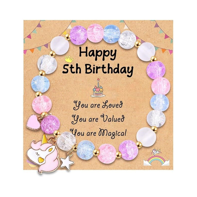 Wholesale Easter Explosion Beads Unicorn Rabbit  Pendant Elastic Bracelet