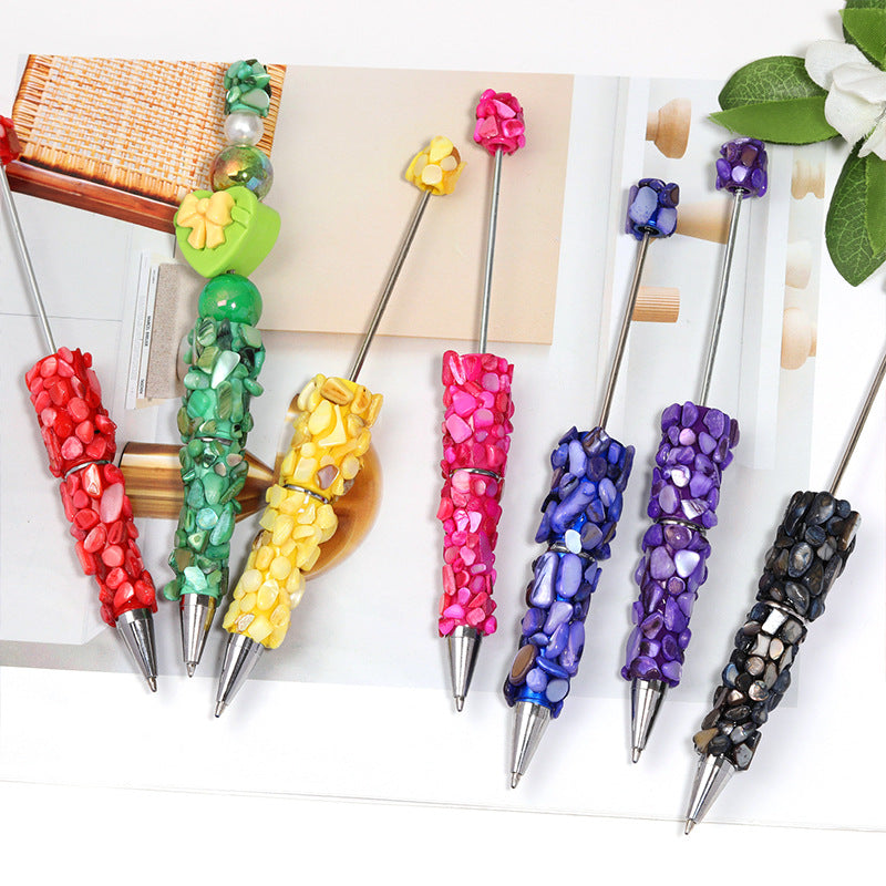 Wholesale 5pcs Special-Shaped Shell Stone Bead Pen DIY Creative Cute Pen