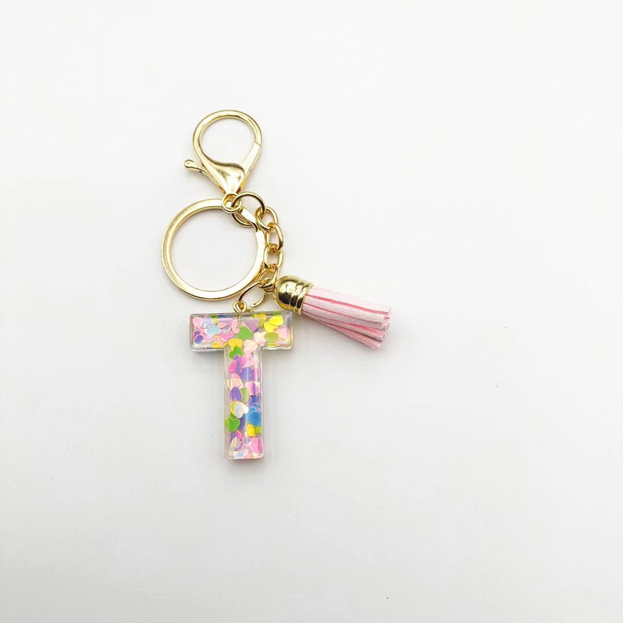 Llavero de letra acrílica de resina de barril de Tassel