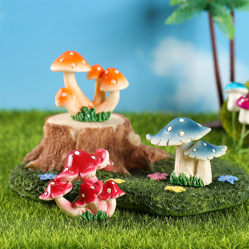 Wholesale Simulation small mushroom ornaments micro landscape decoration