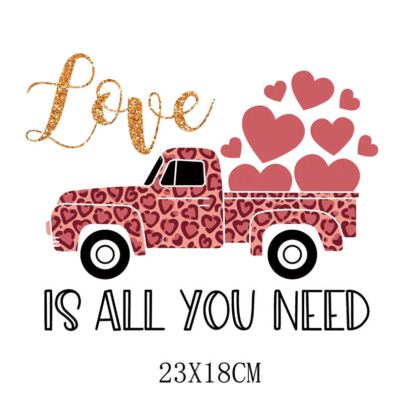 Wholesale 5pcs/pack Red lips car Valentine' s Day UV DTF Ready to Press Transfers Wraps