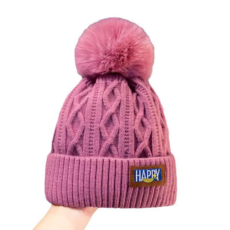 Wholesale Wool Winter Plus Velvet Thick Warm Knitted Japanese Style Large Head Circumference Anti-freeze Ear Protection Wool Ball Hat