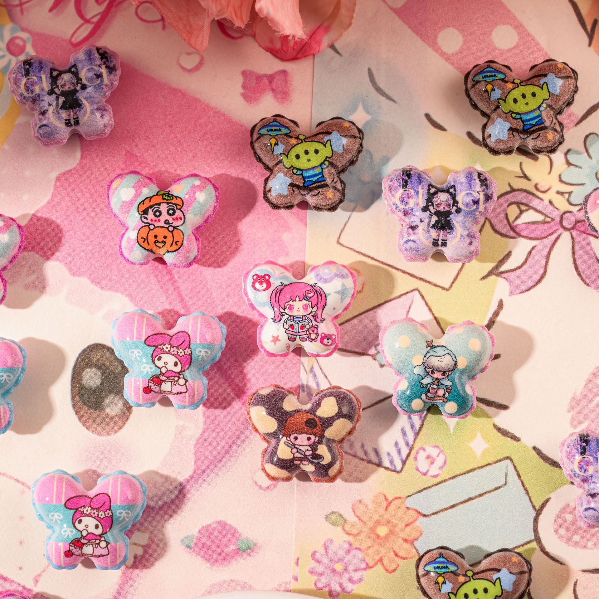 Wholesale 10pcs DIY Acrylic Butterfly Beadable Accessories