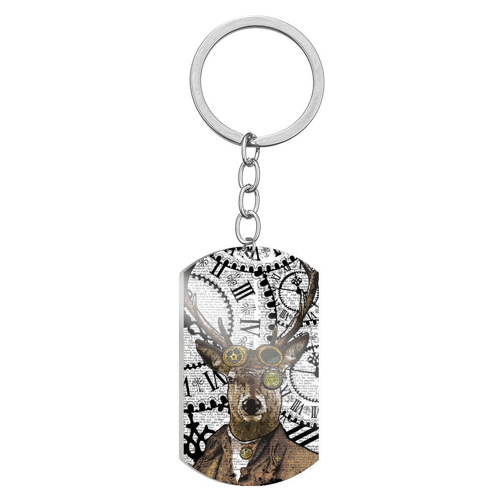 Wholesale Steampunk Retro Mechanical Gear Animal Stainless Steel Keychain